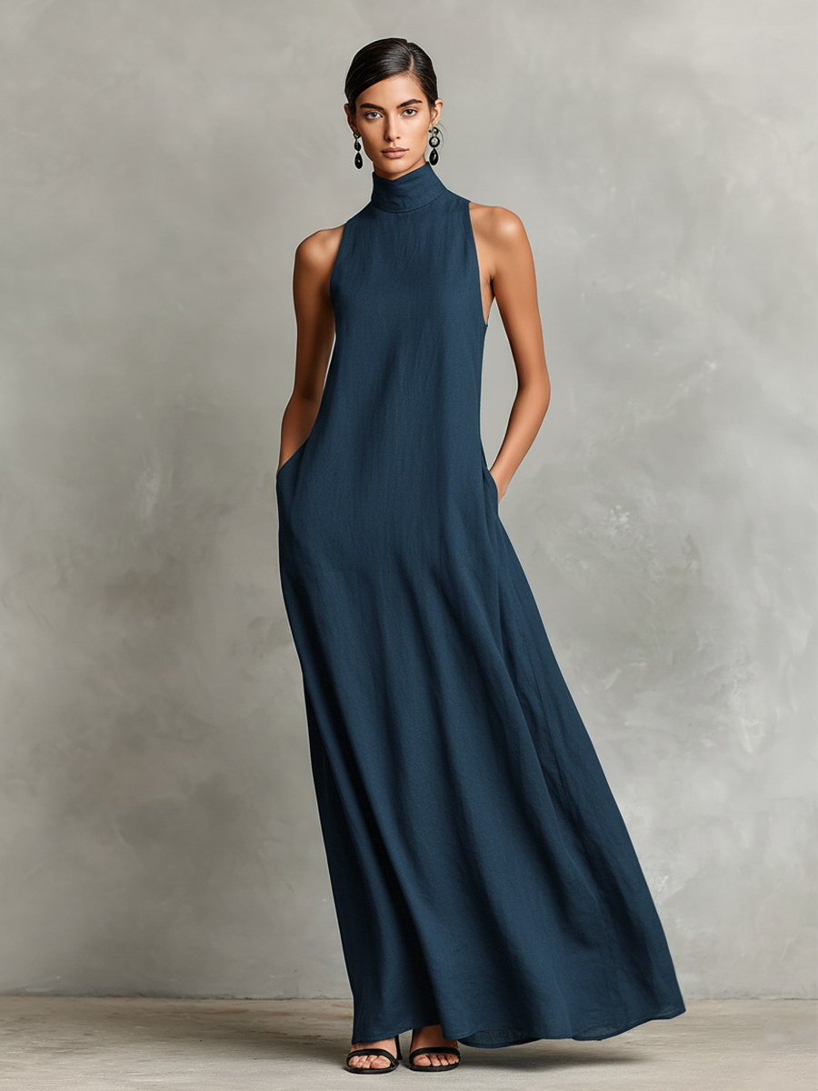Nerina | Elegant Mono Turtleneck Dress