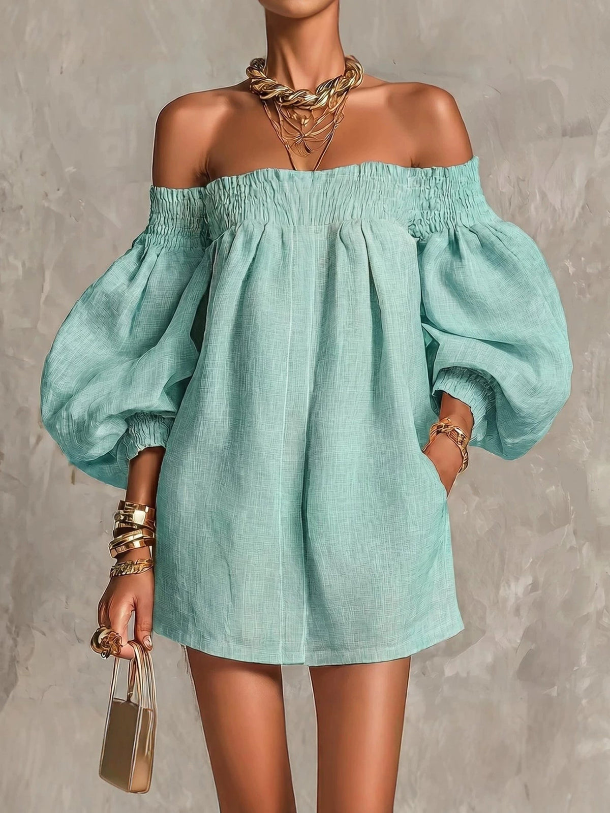 Gaia | Soft Puff Sleeve Mini Dress
