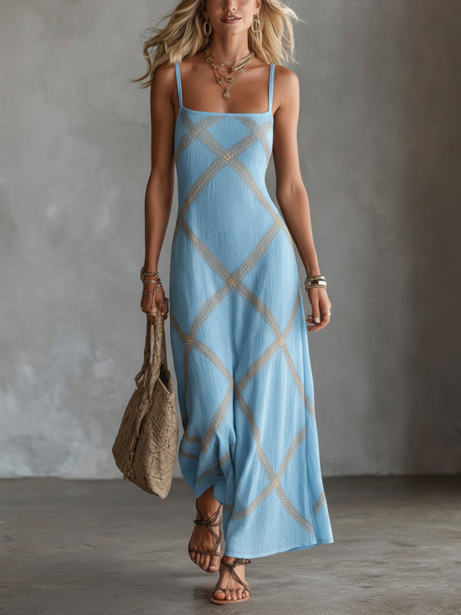 Beatrice | Geometric Print Maxi Dress