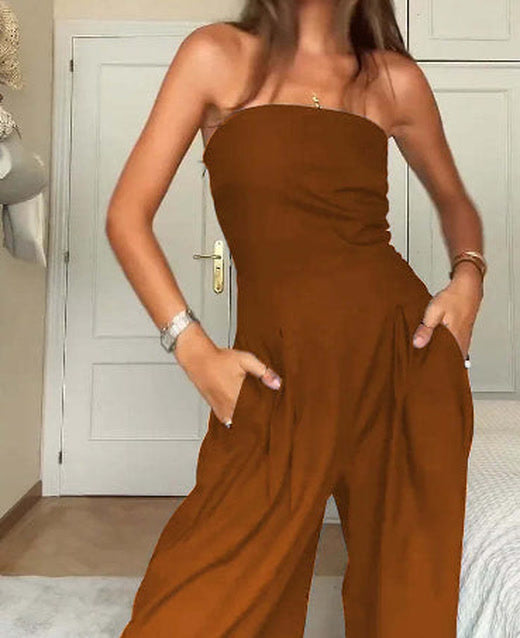 Velora | Luxe Strapless Jumpsuit