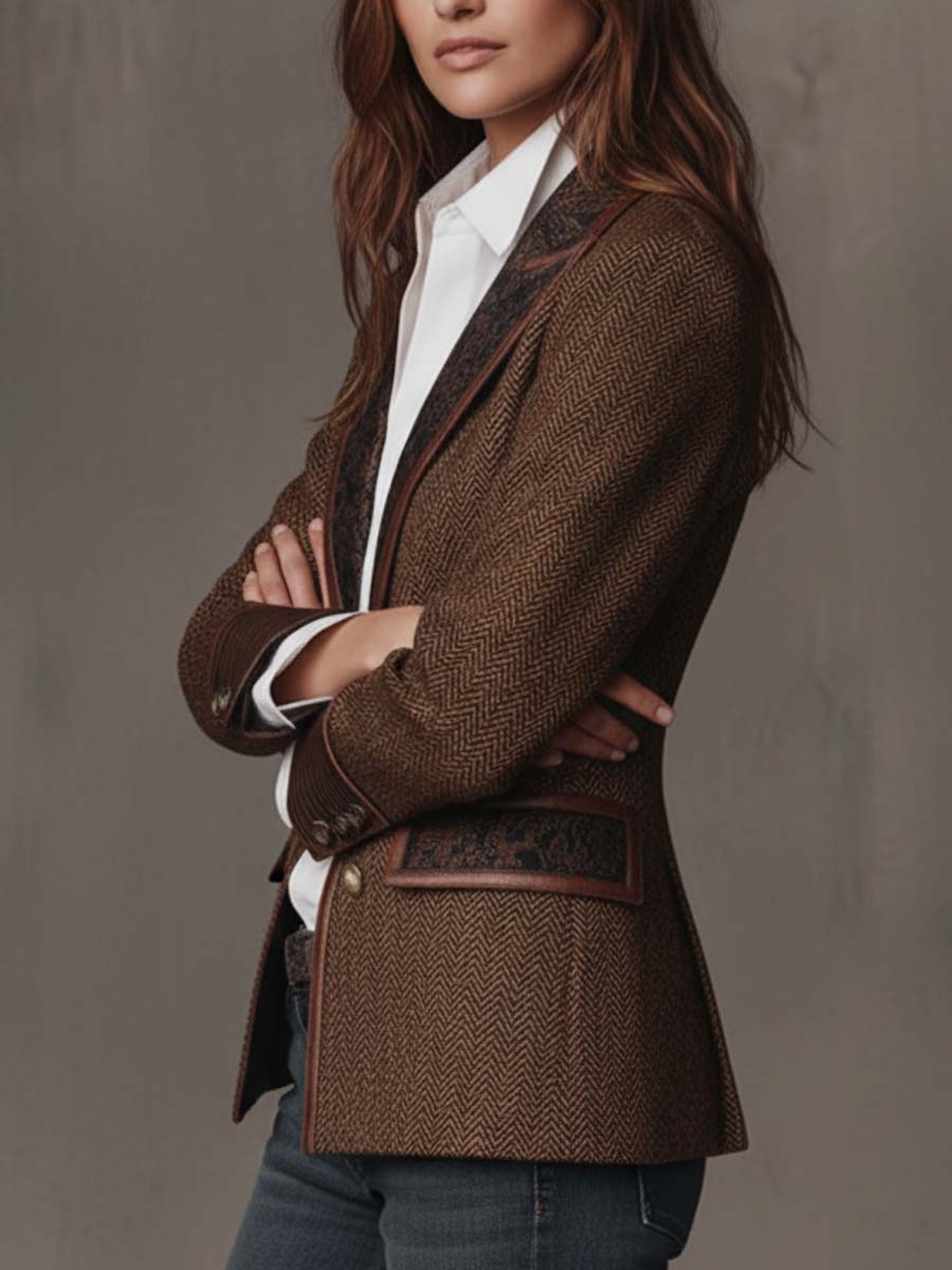 Honor | Elegant Chevron Panel Blazer