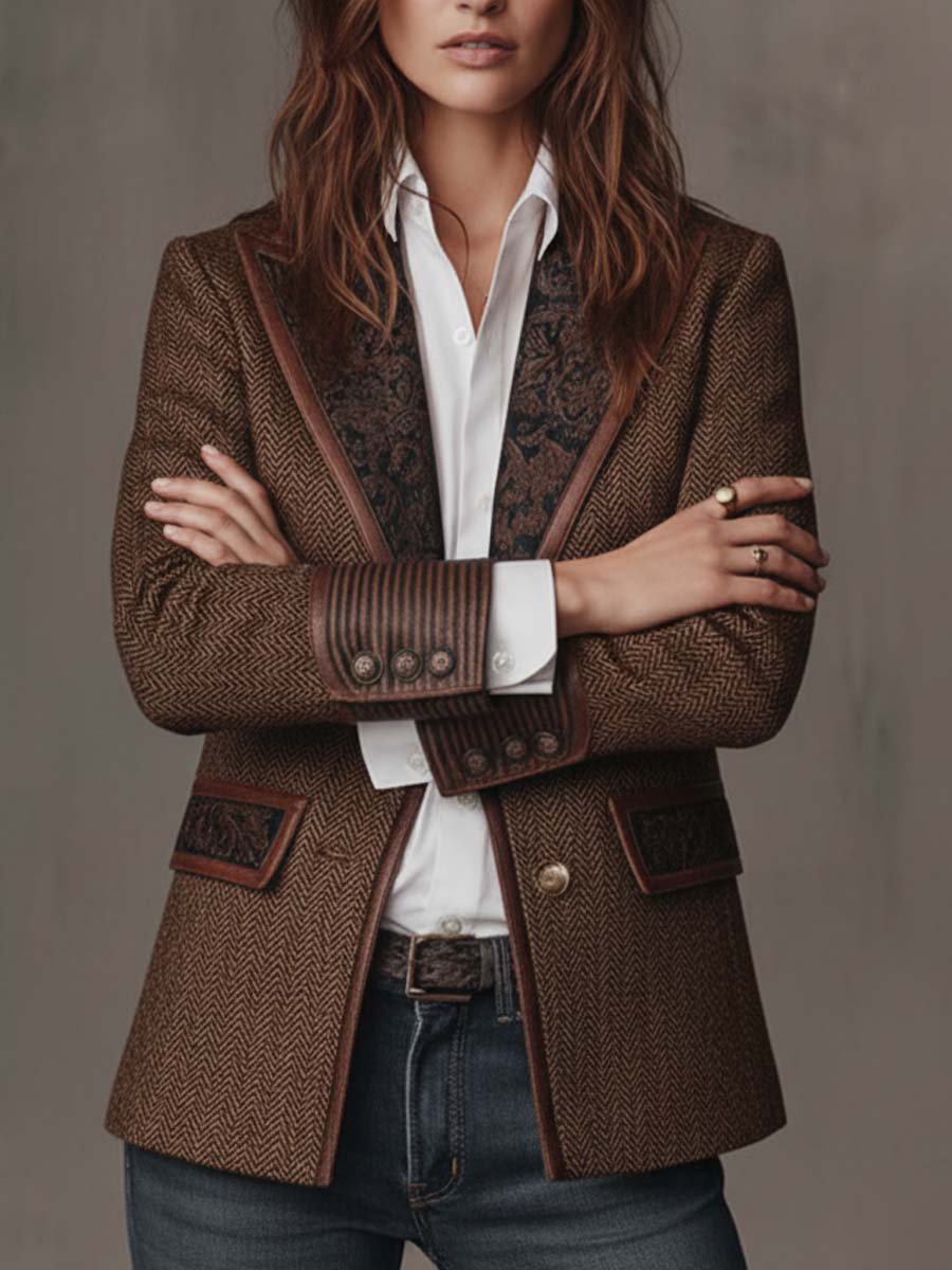 Honor | Elegant Chevron Panel Blazer
