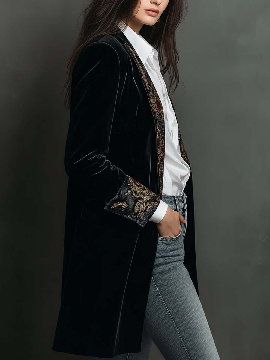 Tilda | Elegant Baroque Print Blazer