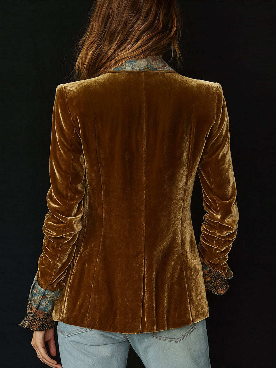 Annabel | Patchwork Print Lapel Blazer