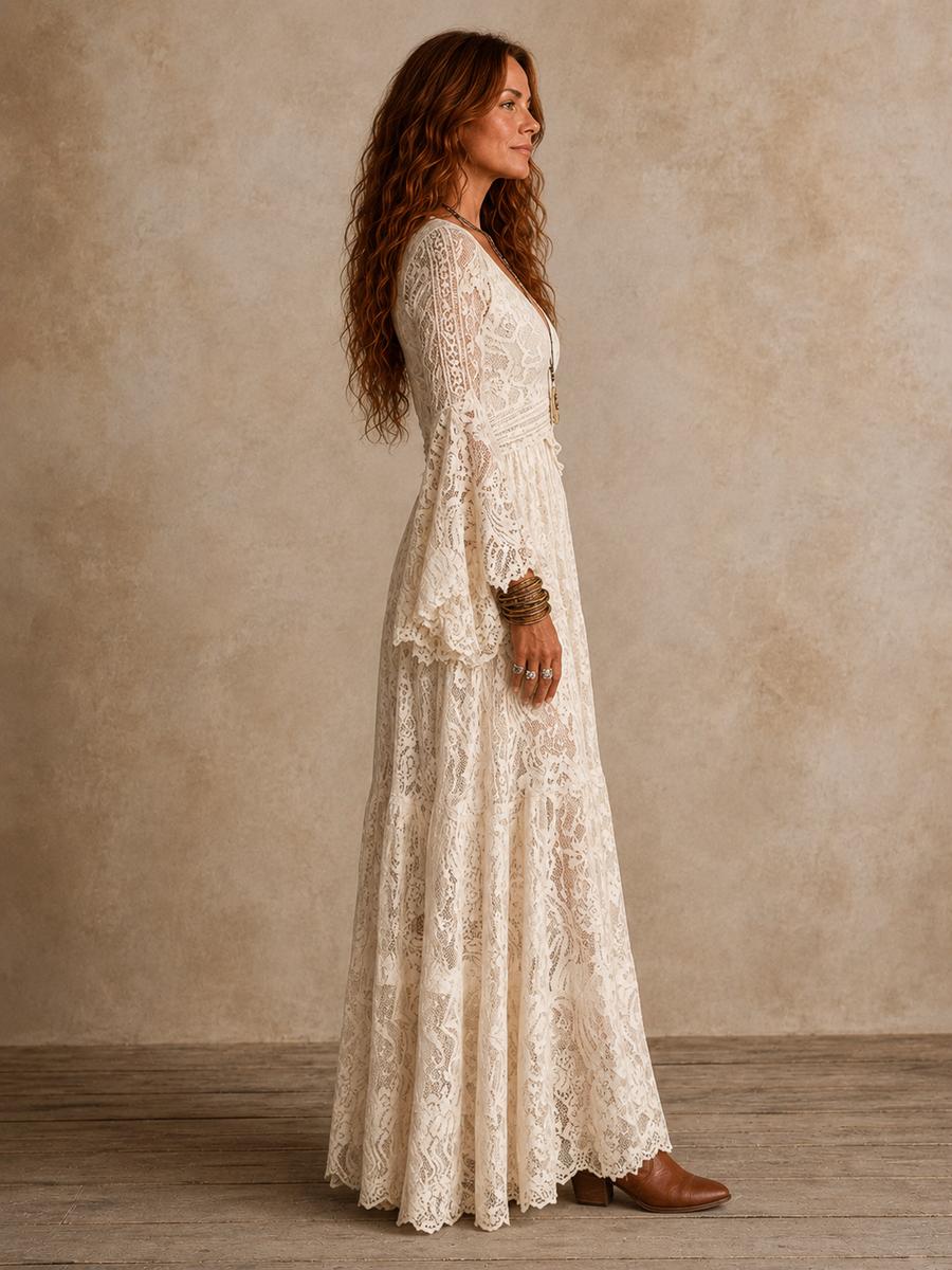 Petronella | Soft Bell Sleeve Maxi Dress