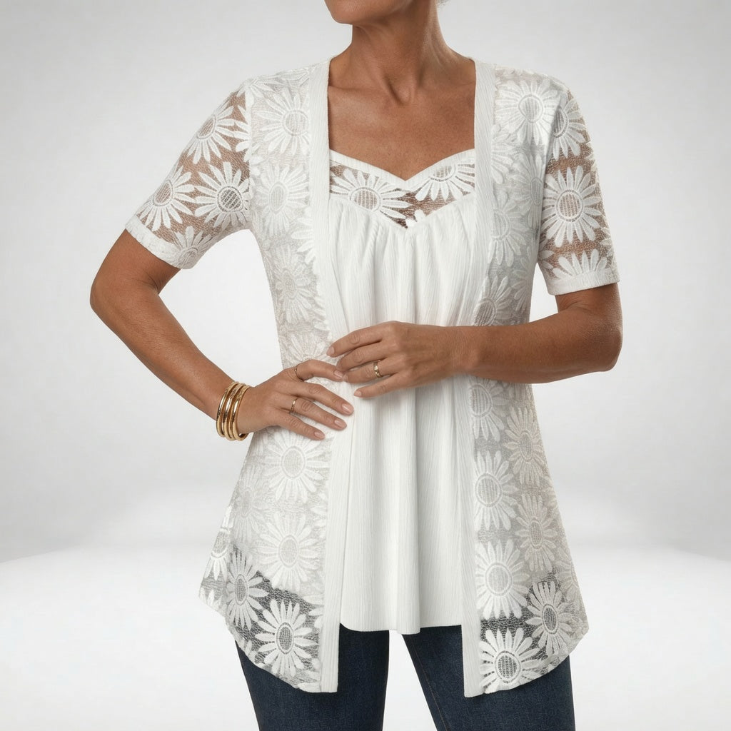 Prudence | White Square Neck Blouse