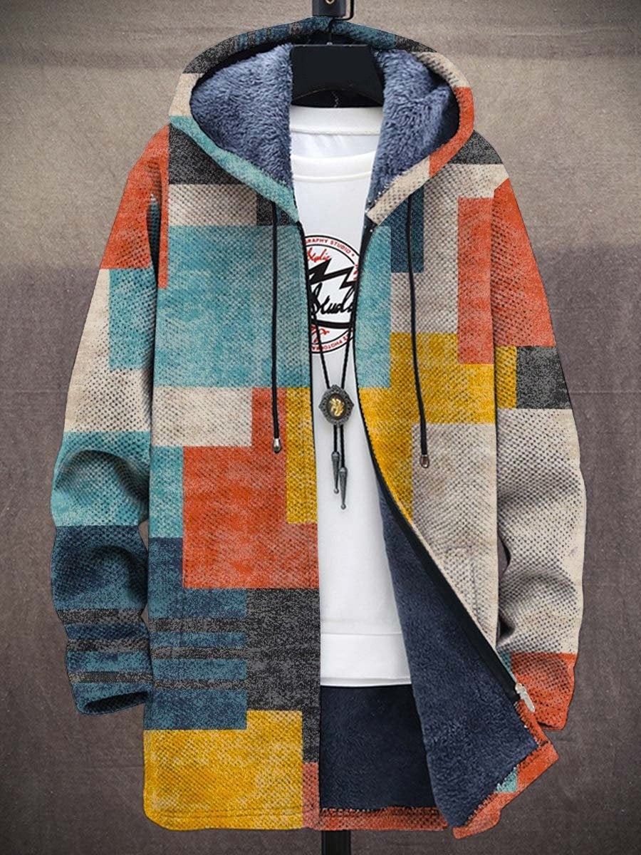 Celestine | Cozy Patchwork Hooded Jacket