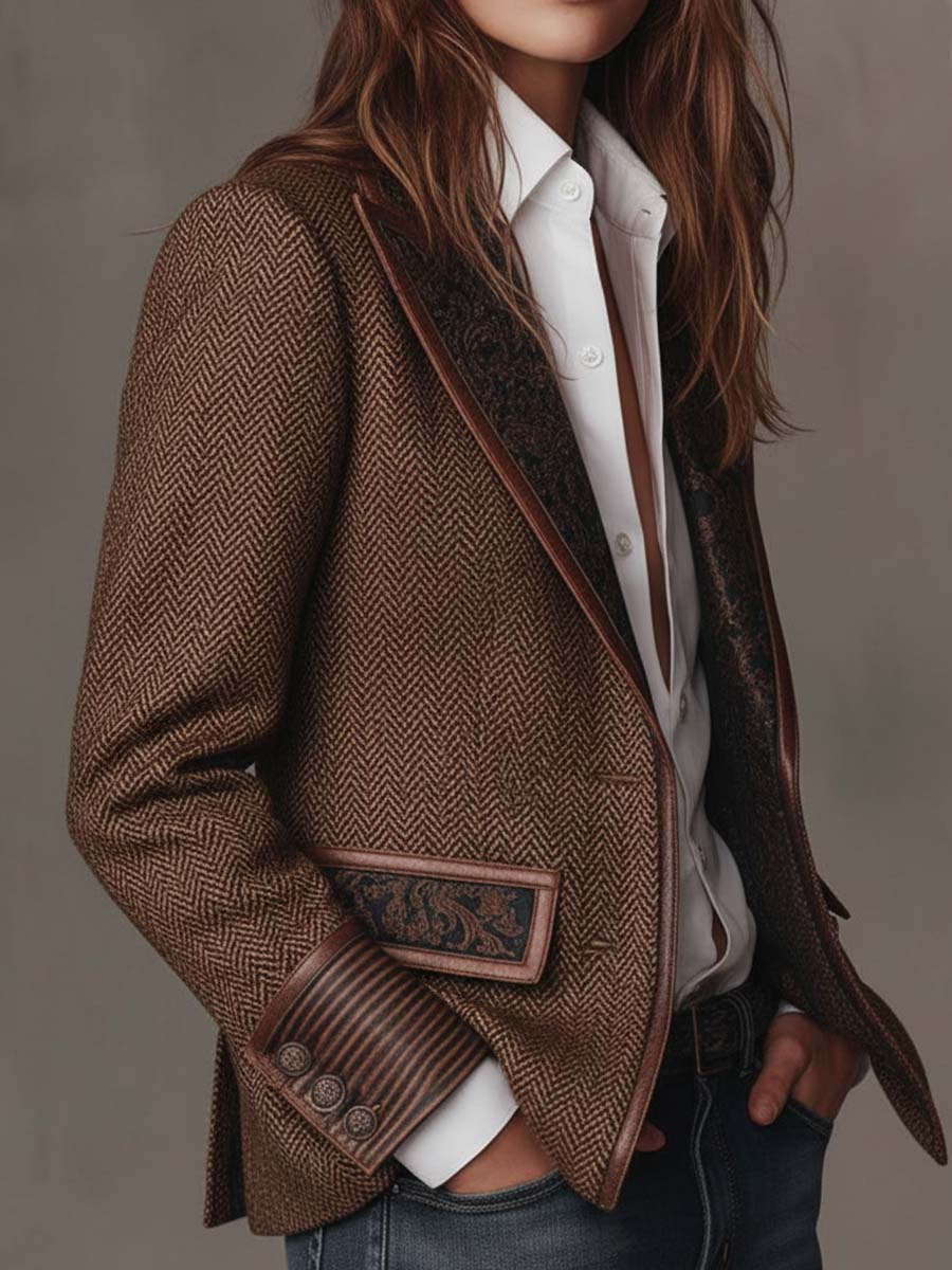 Honor | Elegant Chevron Panel Blazer