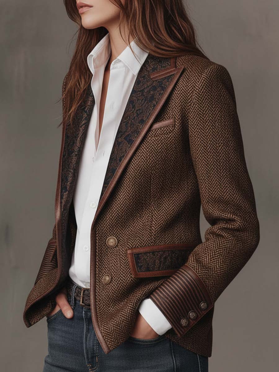 Honor | Elegant Chevron Panel Blazer