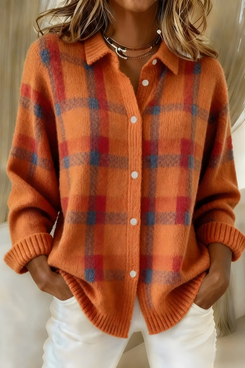 Junie | Checkered Button Down Cardigan