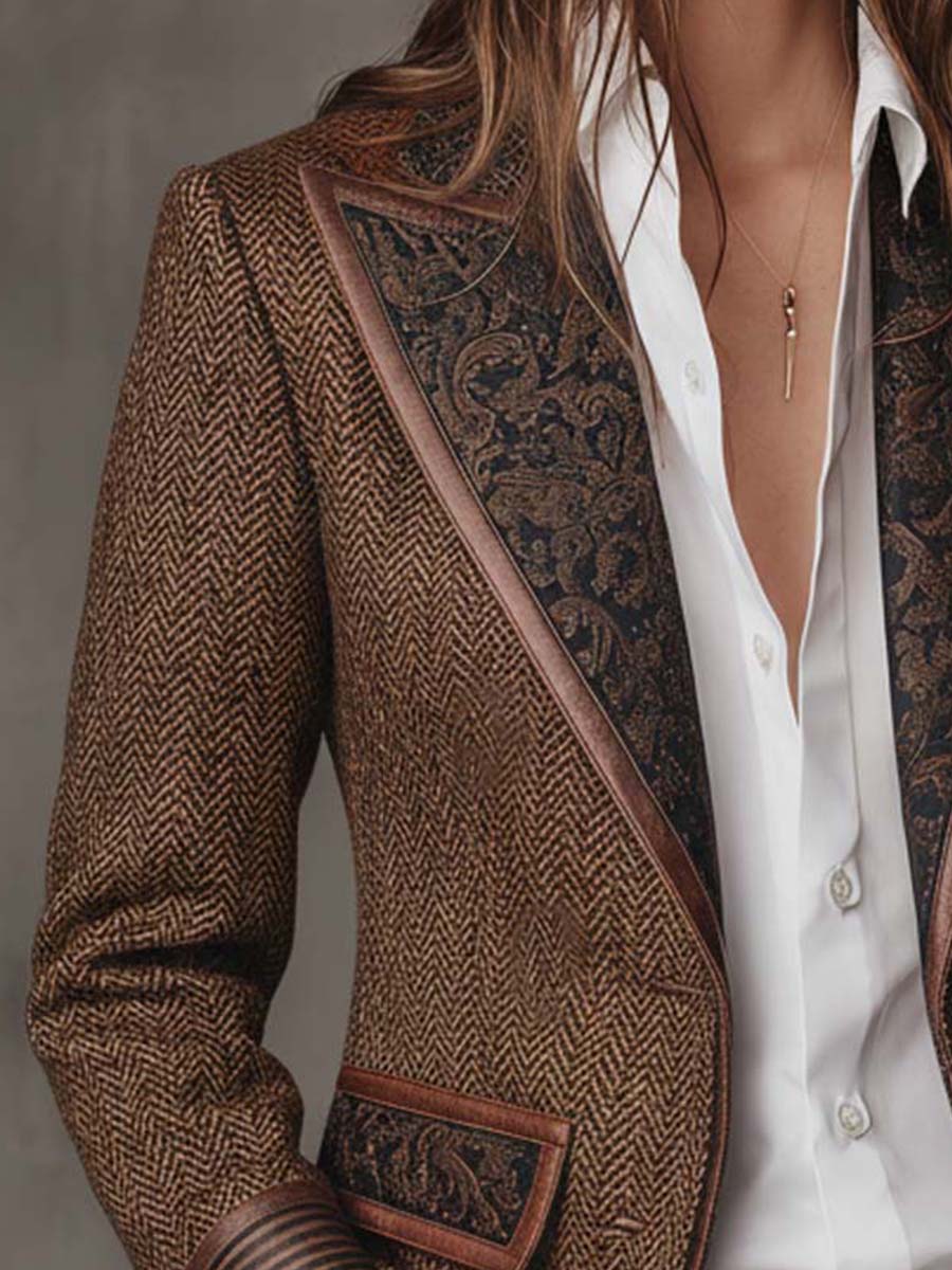 Honor | Elegant Chevron Panel Blazer