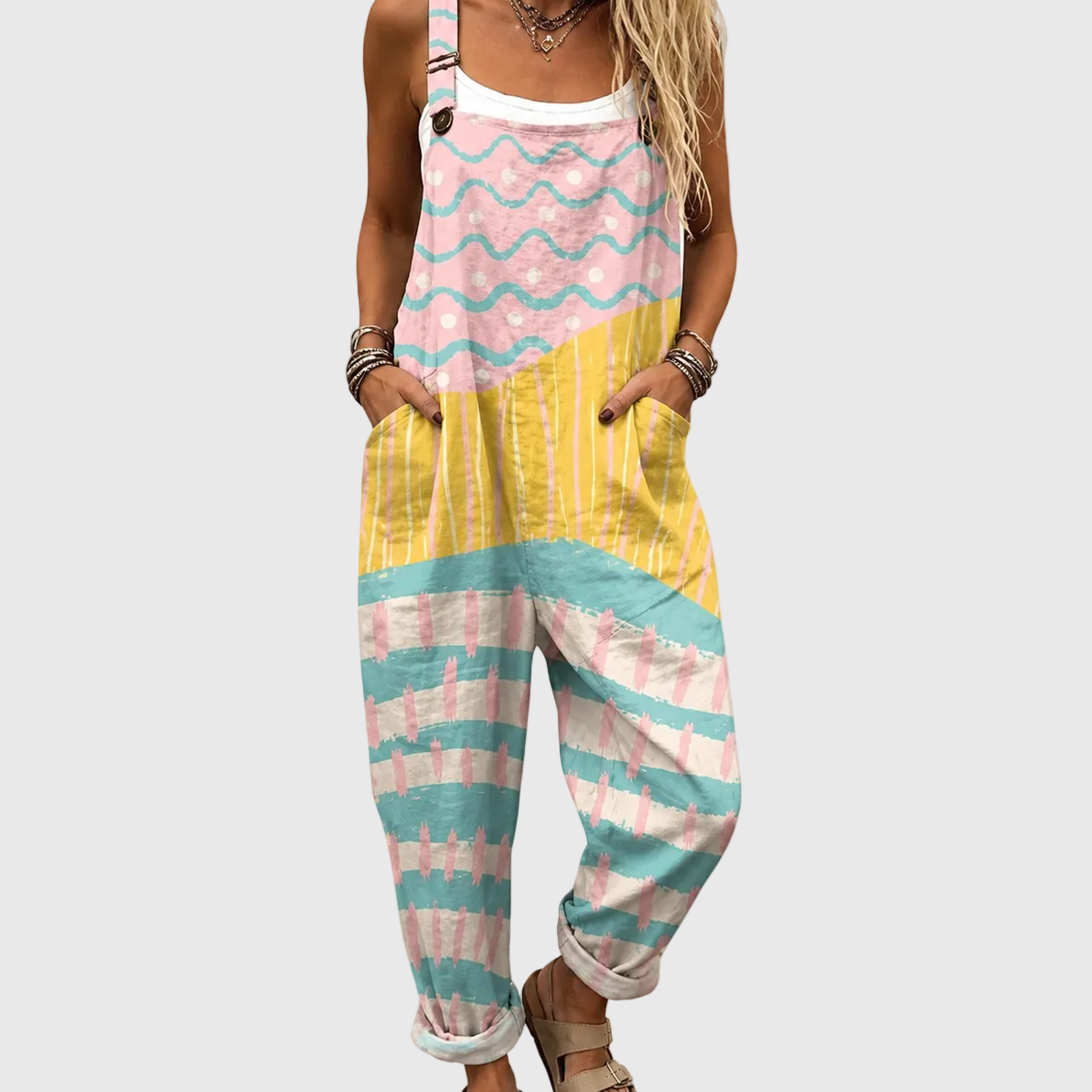 Soft Multicolour Pastel Jumpsuit