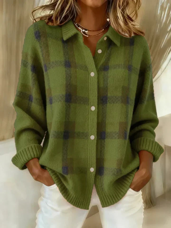 Junie | Checkered Button Down Cardigan