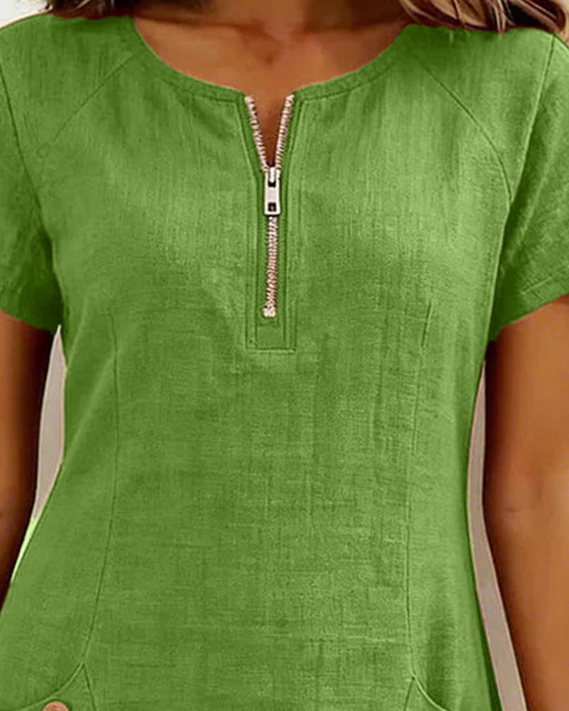 Aisley | Cotton Dress with Zip Closure