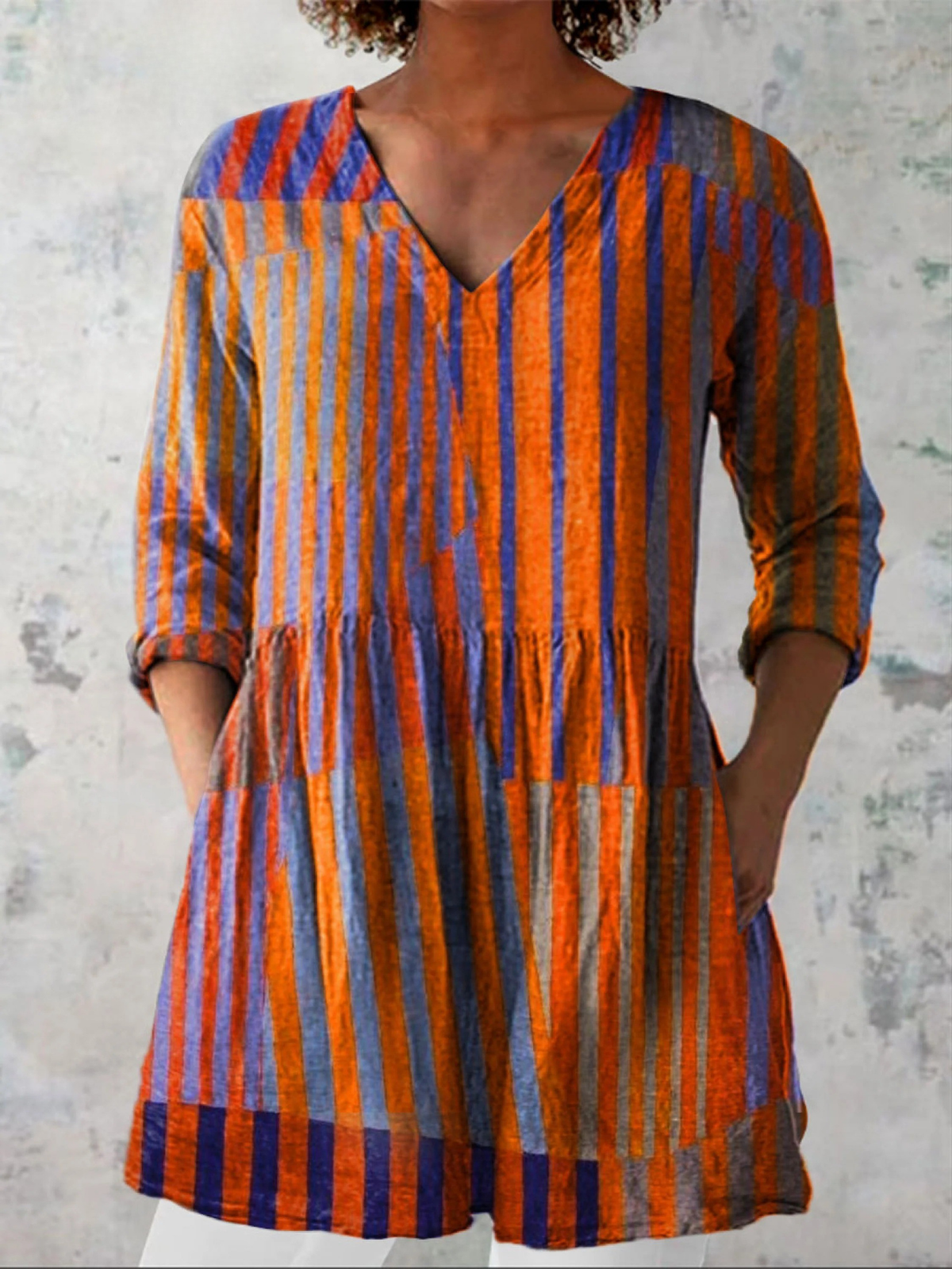 Nadia | Sunset Stripe Tunic Blouse