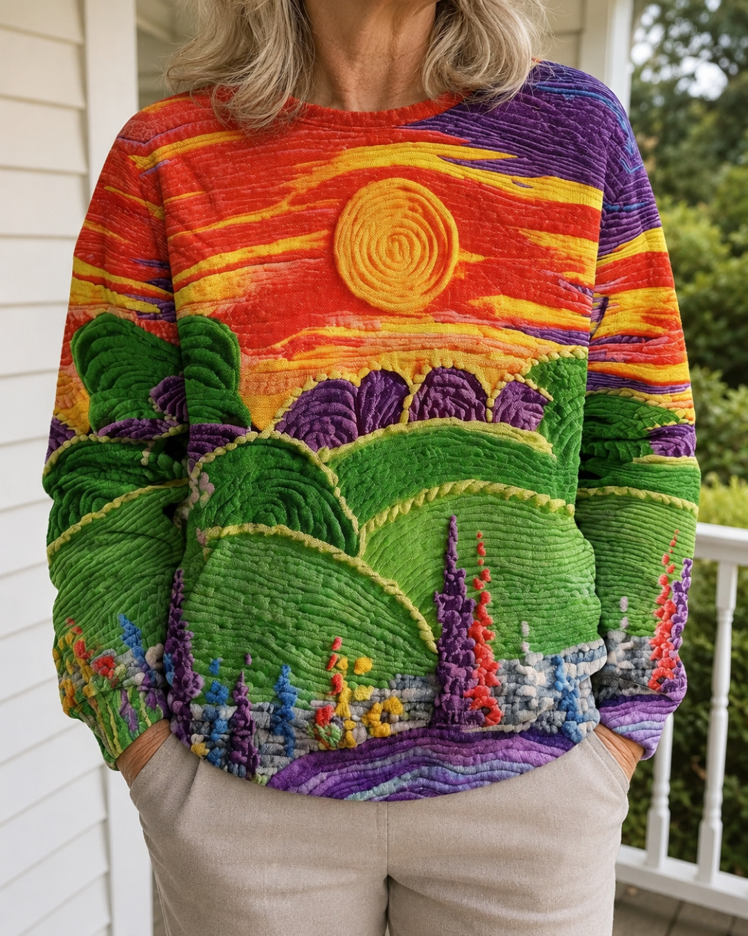 Liesel | Relaxed Landscape Print Sweater