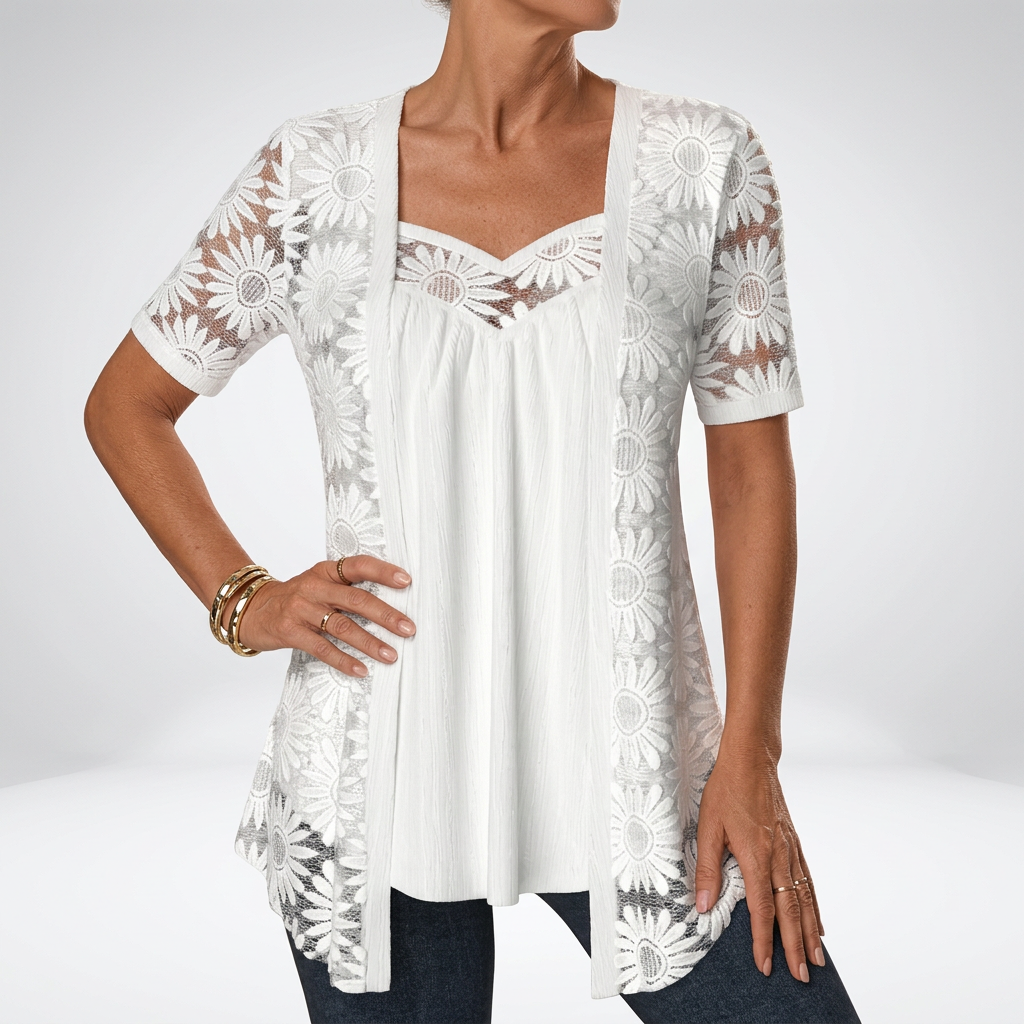 Prudence | White Square Neck Blouse