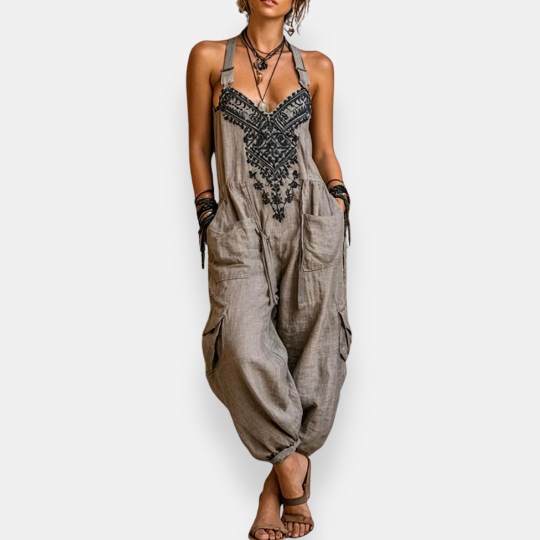 María Teresa | Embroidered Boho Jumpsuit
