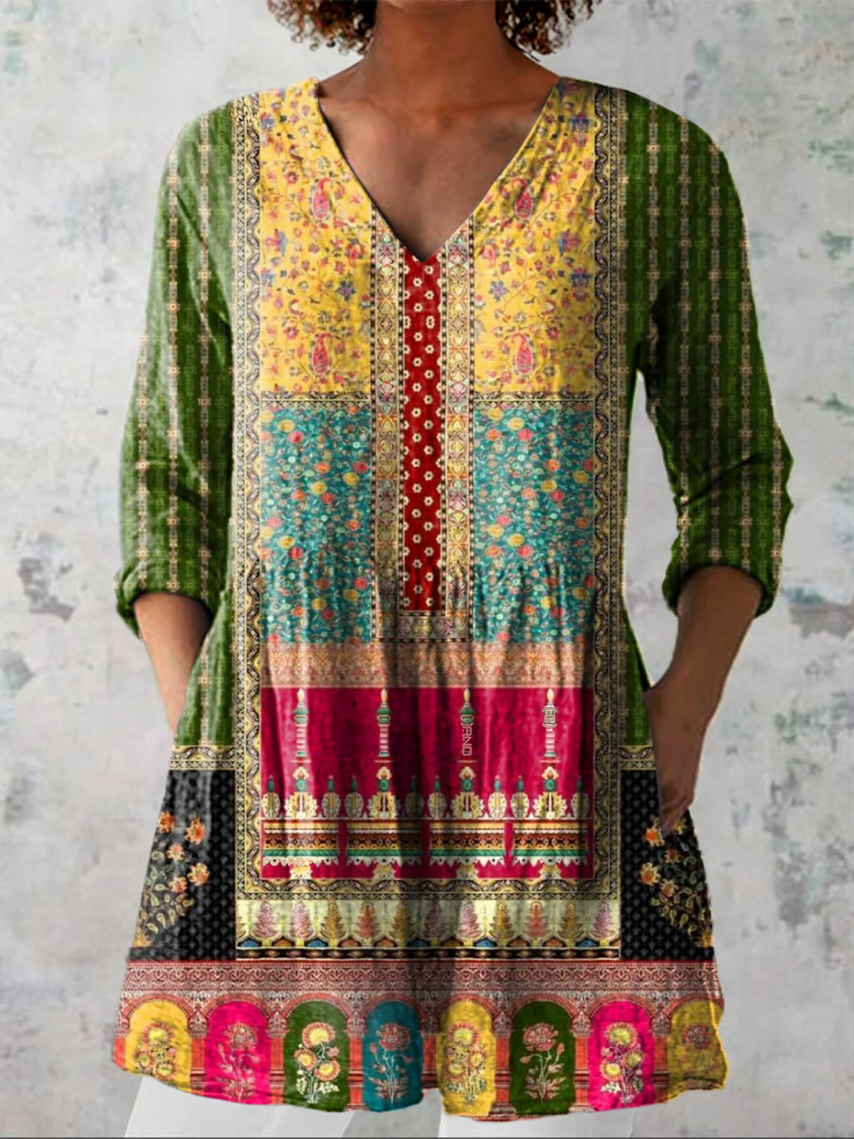 Emilie | Patchwork Border Tunic Blouse
