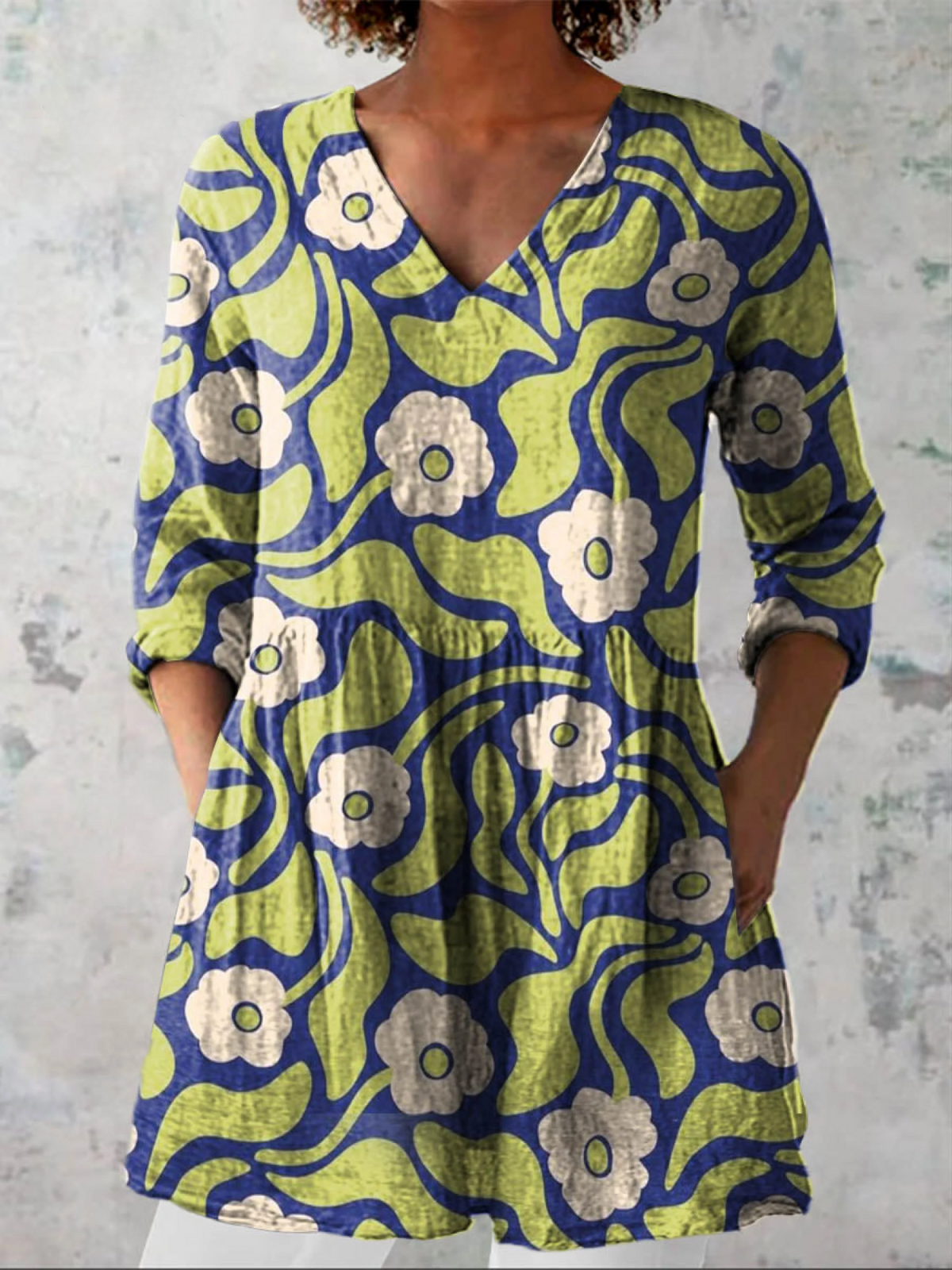 Elodie | Retro Bloom Tunic Blouse