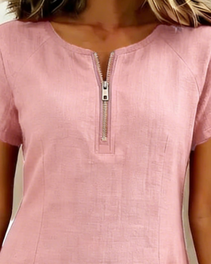 Aisley | Cotton Dress with Zip Closure