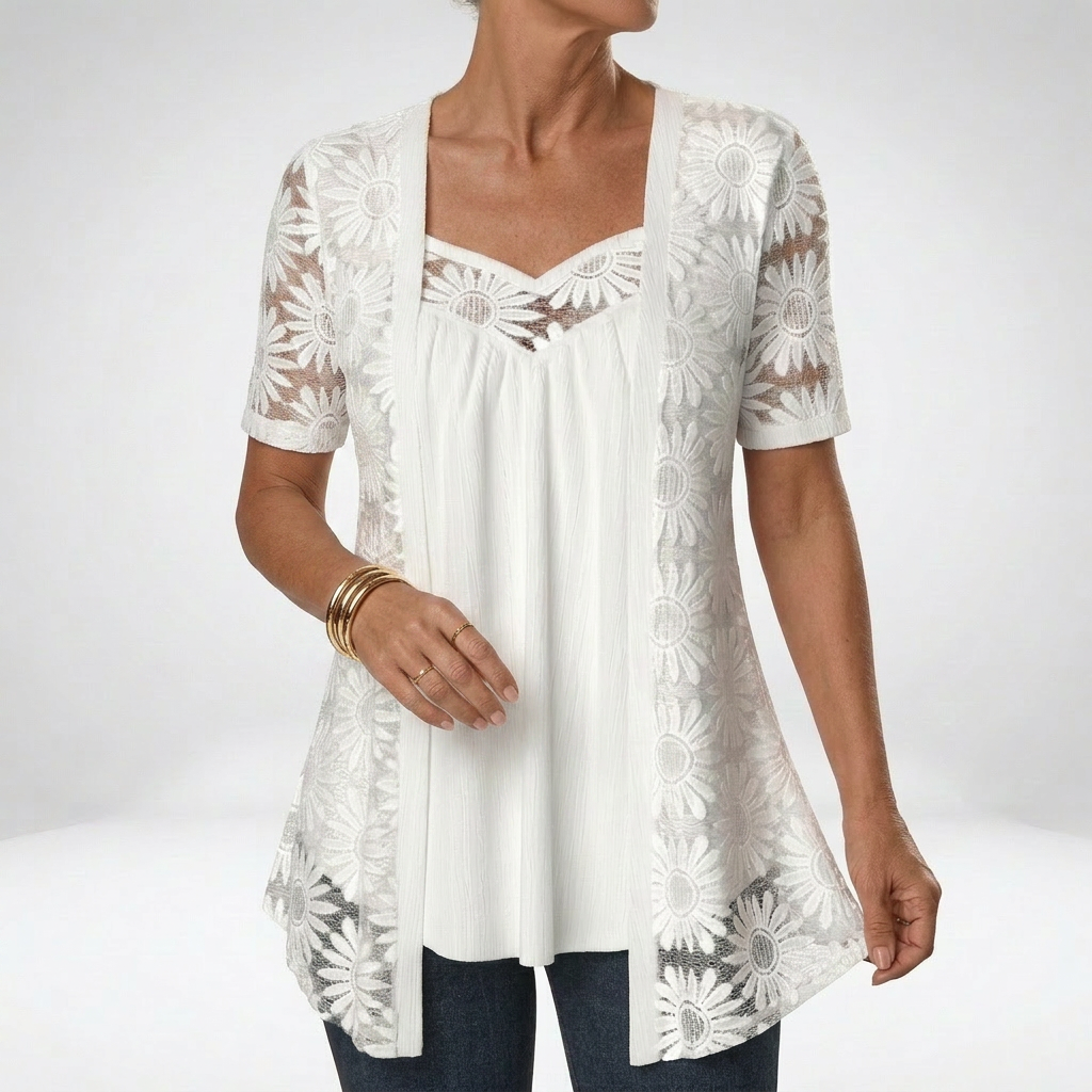 Prudence | White Square Neck Blouse