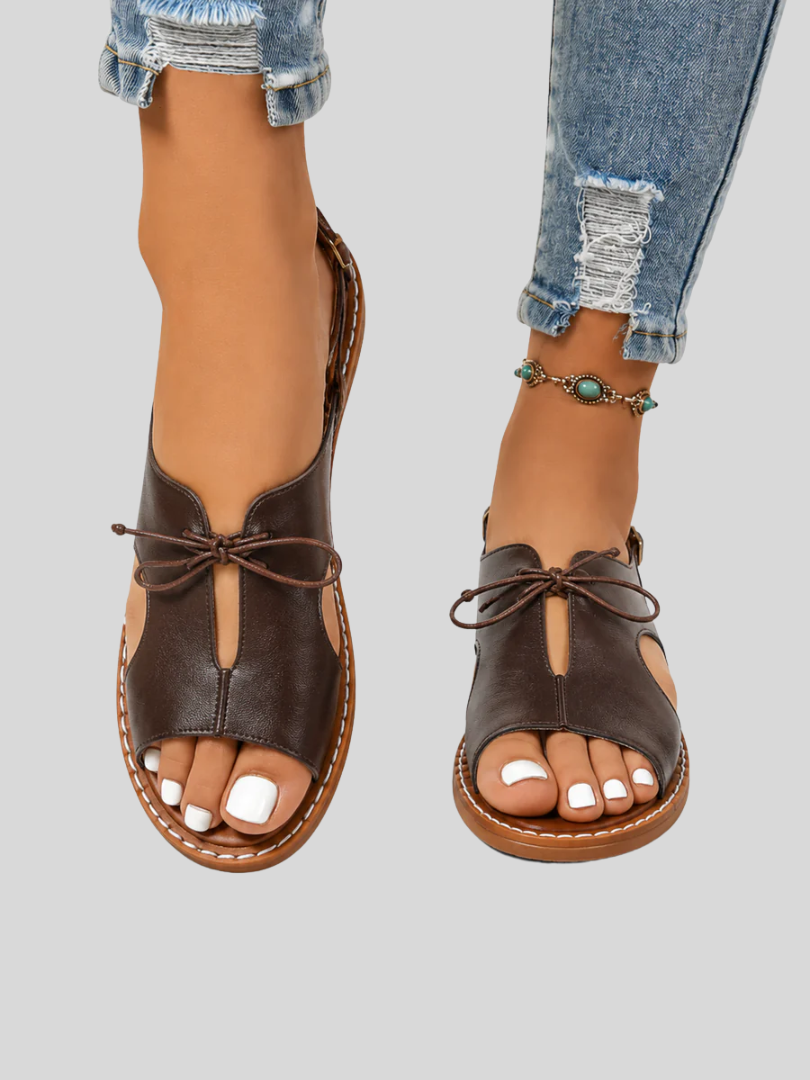 Audrey | Elegant Leather Lace Up Sandals