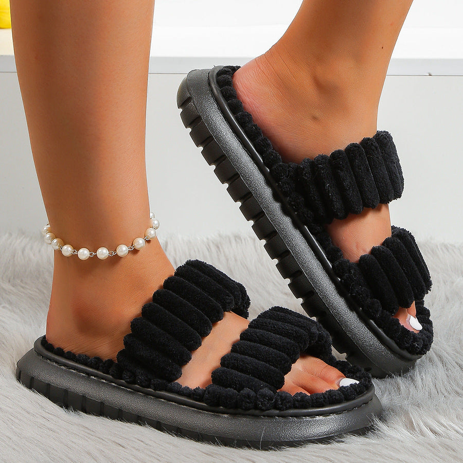 Sira | Cozy Open-Toe Slippers