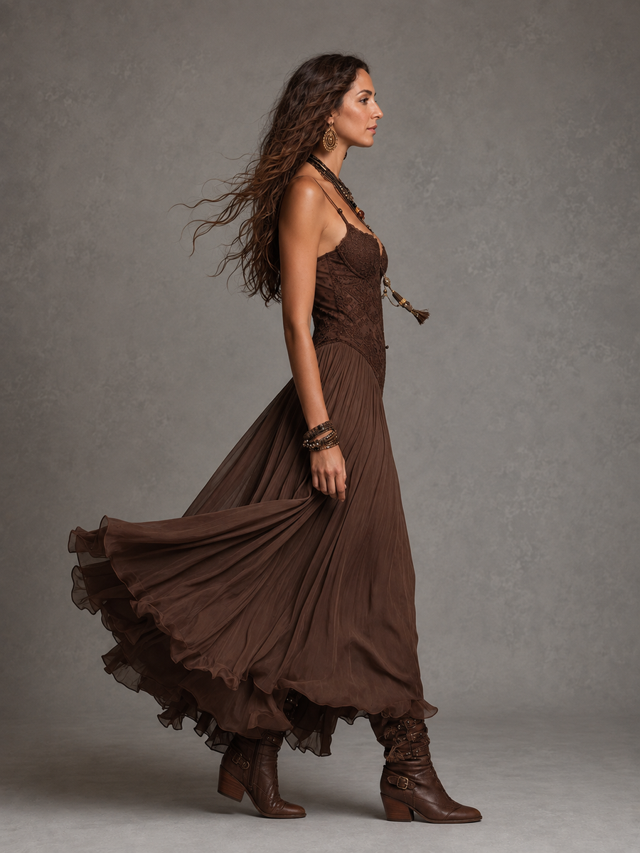 Perpetua | Flowing Corset Maxi Dress