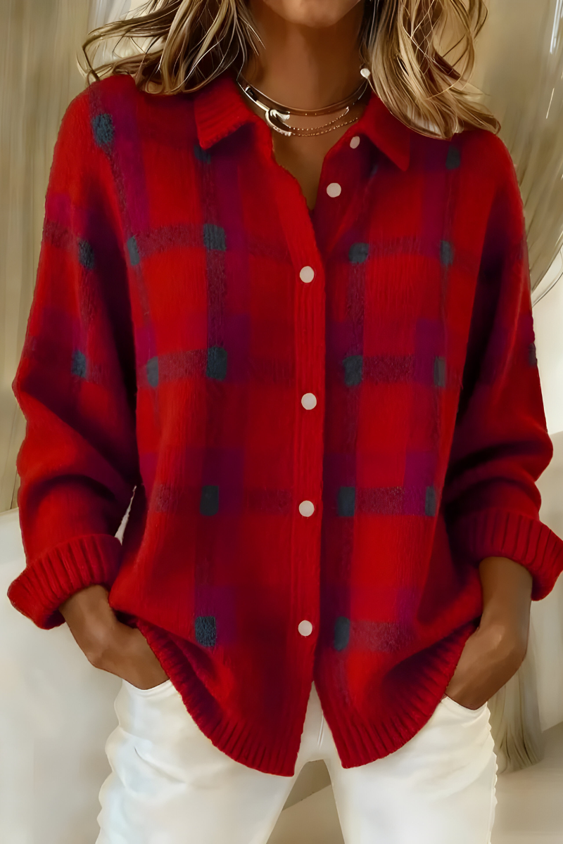 Junie | Checkered Button Down Cardigan