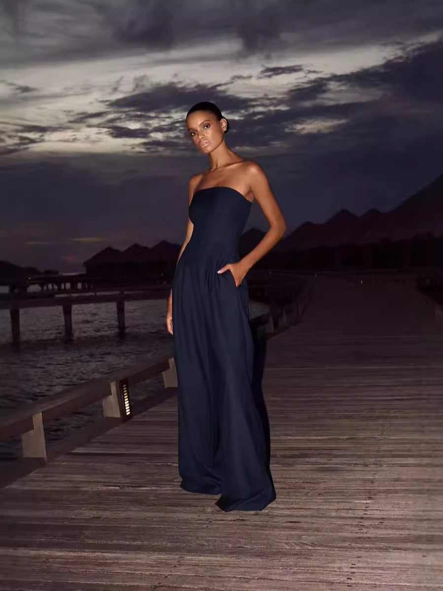 Velora | Luxe Strapless Jumpsuit