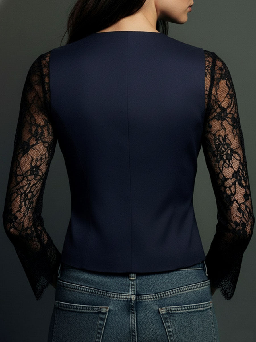 Jessamy | Elegant Lace Sleeve Blazer