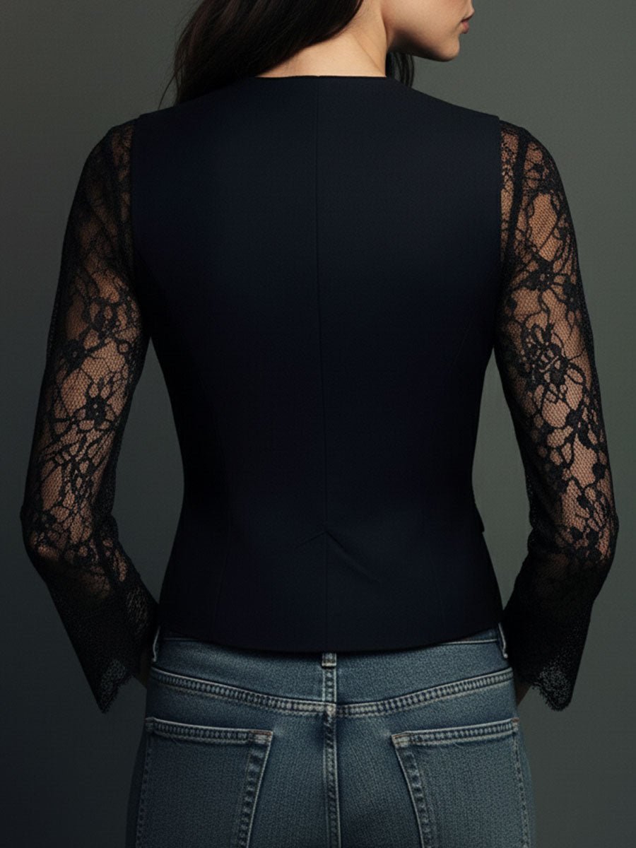 Jessamy | Elegant Lace Sleeve Blazer