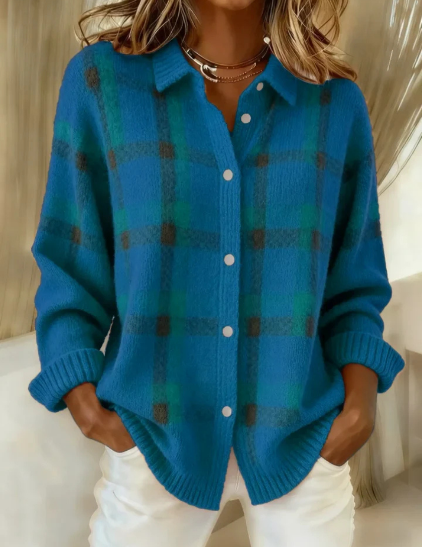 Junie | Checkered Button Down Cardigan