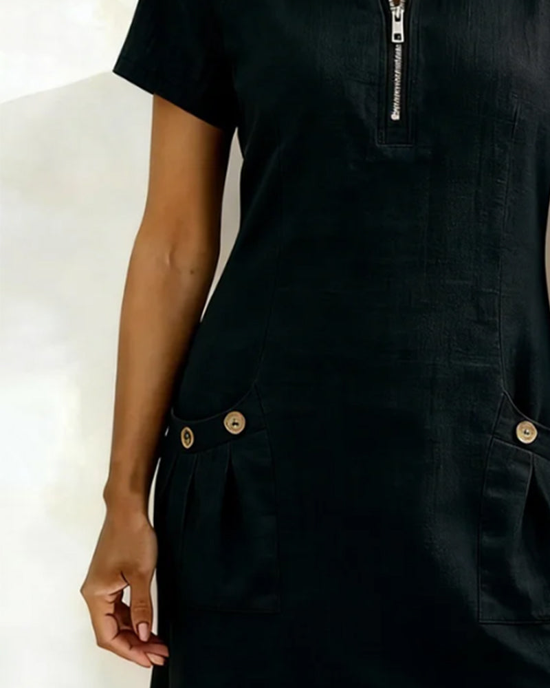 Aisley | Cotton Dress with Zip Closure
