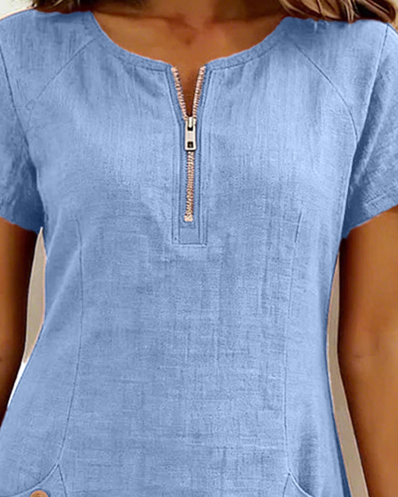 Aisley | Cotton Dress with Zip Closure