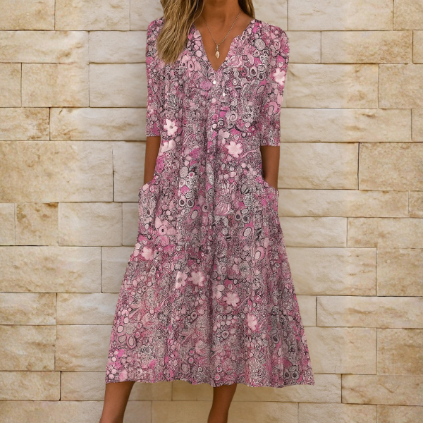 Eliana | Relaxed Button Down Midi Dress