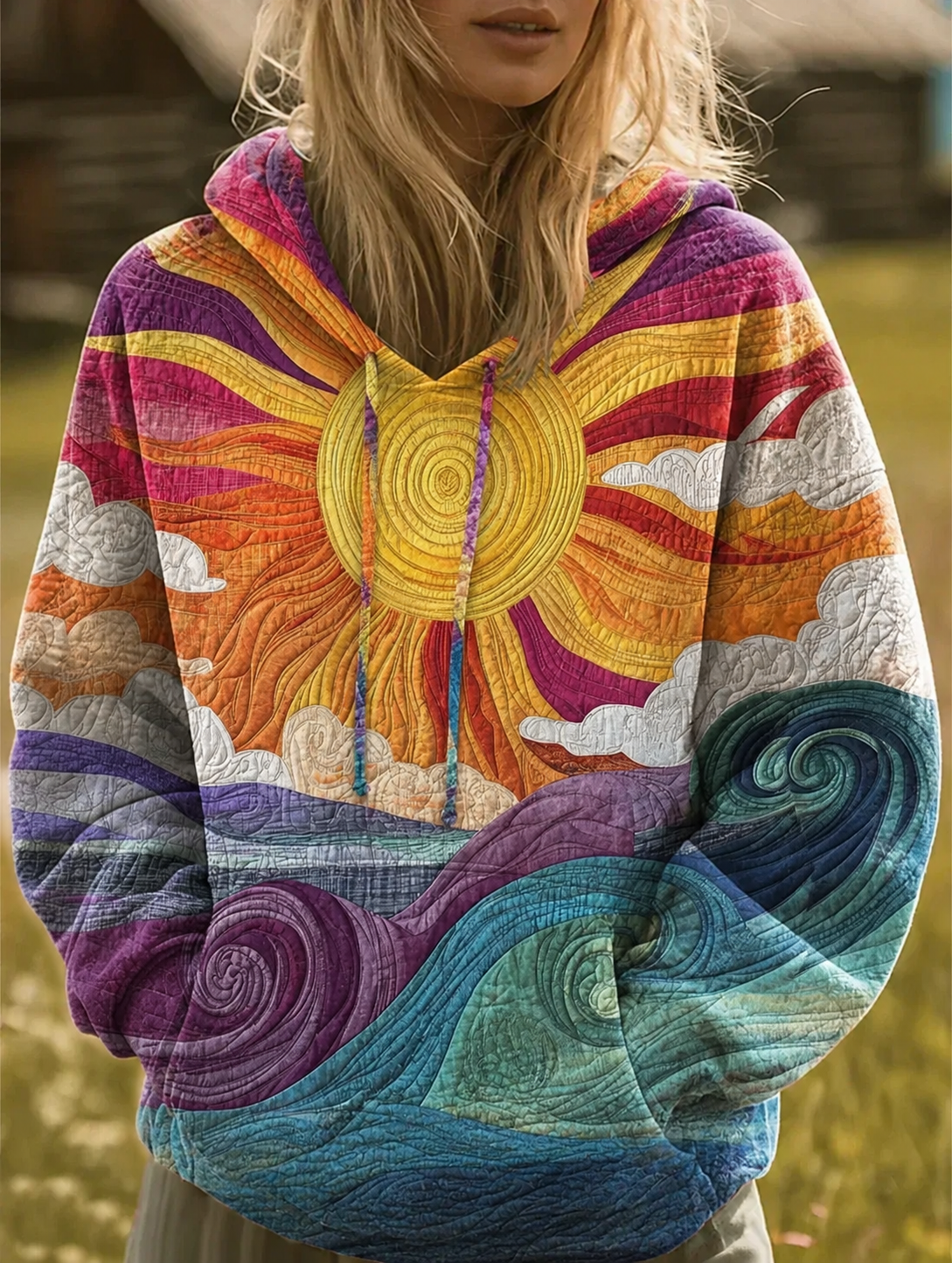 Calla | Airy Patchwork Hoodie