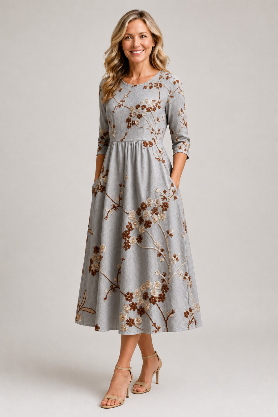 Noelia | Embroidered Midi Dress