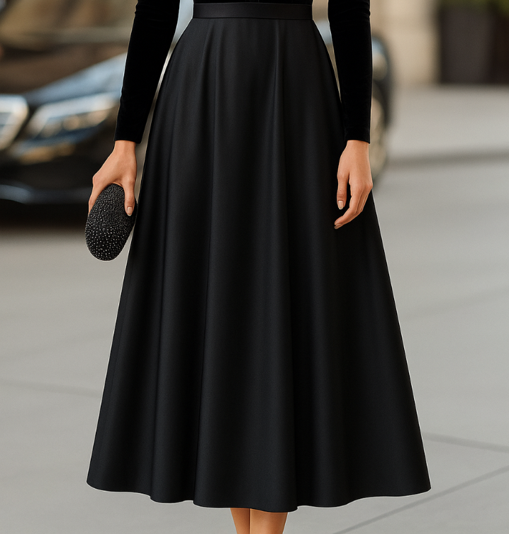 Maud | Elegant Contrast Midi Dress