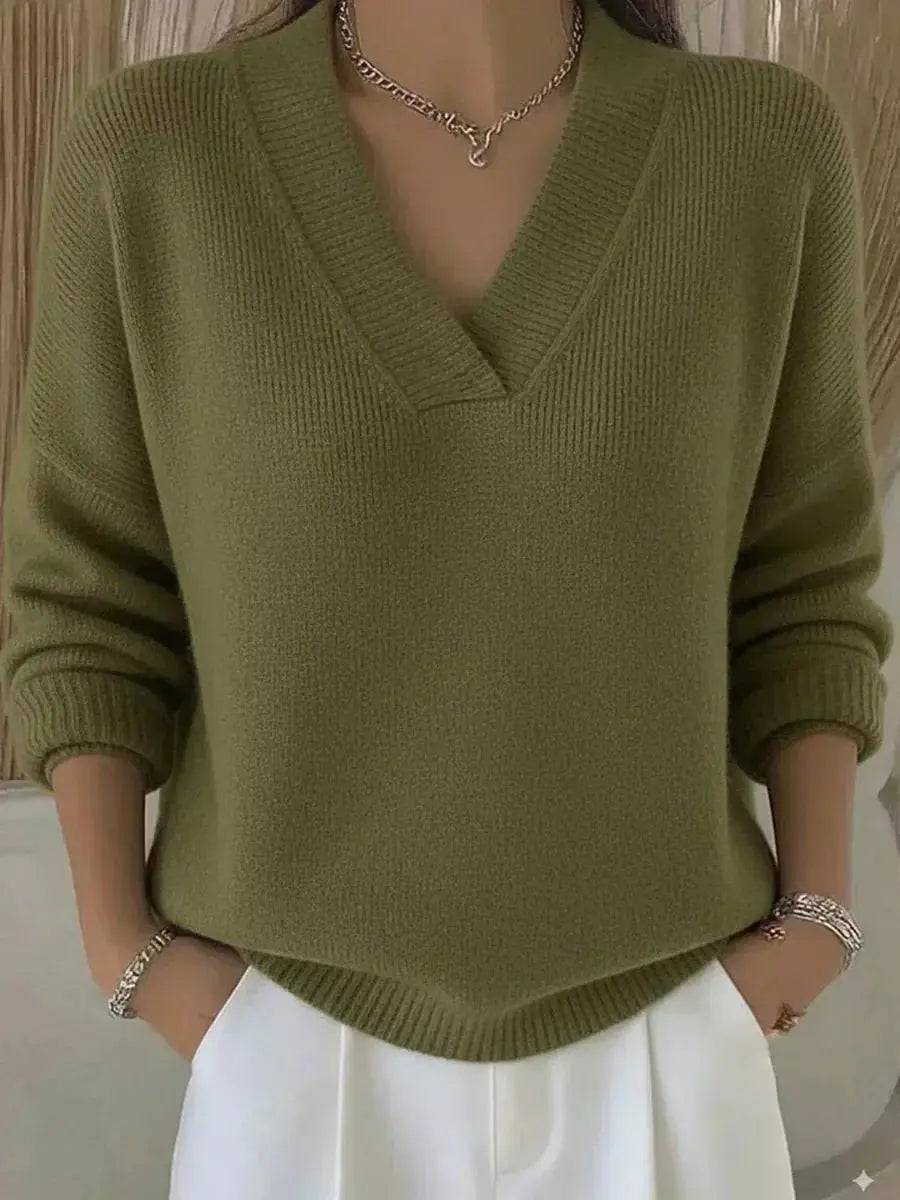 Verina | Elegant V Neck Sweater