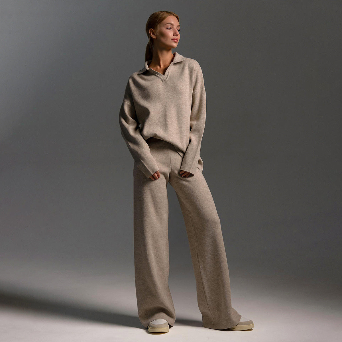 Lorena | Collared Top and Wide Leg Two Piece Set
