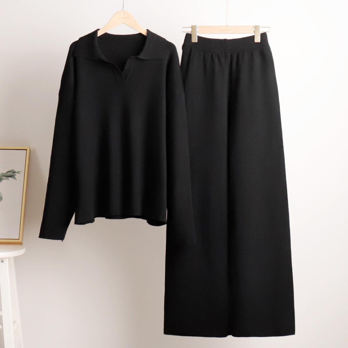 Lorena | Collared Top and Wide Leg Two Piece Set