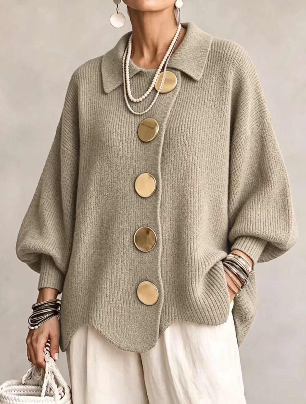 Callista | Relaxed Button Front Cardigan