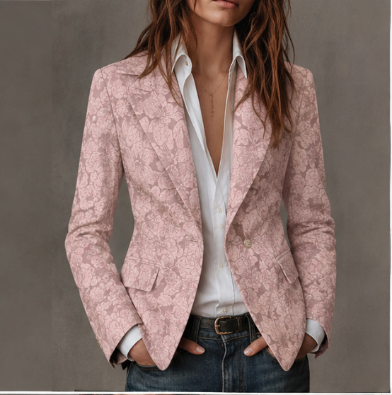 Oona | Jacquard Peaked Lapel Blazer