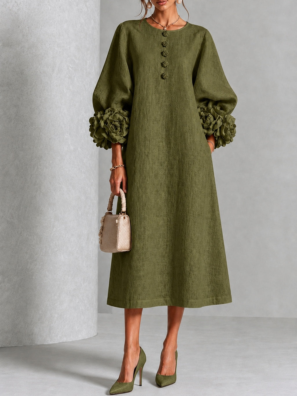 Dagny | Elegant Sculpted Cuff Dress