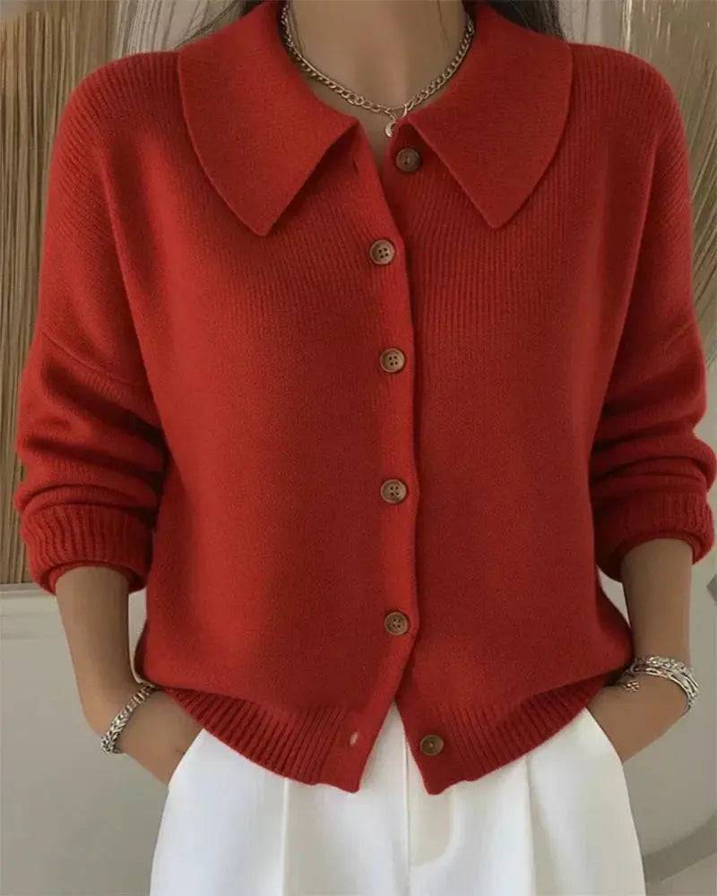 Adaline | Cozy Shirt Collar Cardigan