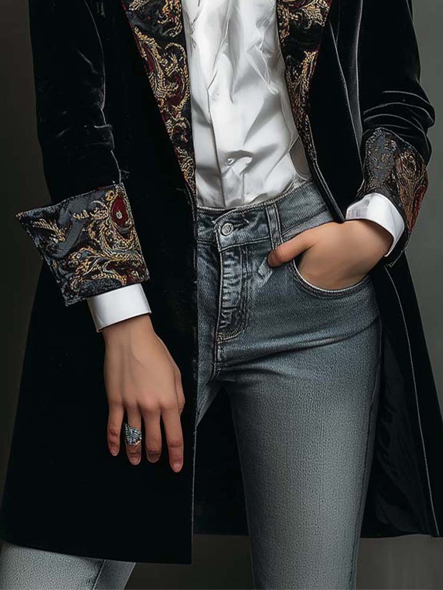 Tilda | Elegant Baroque Print Blazer