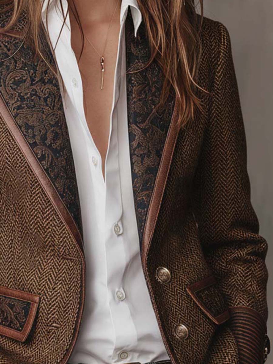 Honor | Elegant Chevron Panel Blazer
