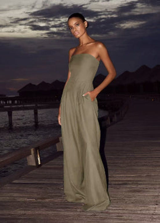Velora | Luxe Strapless Jumpsuit